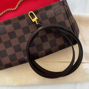 LV Damier Ebene Favorite PM Leather Strap